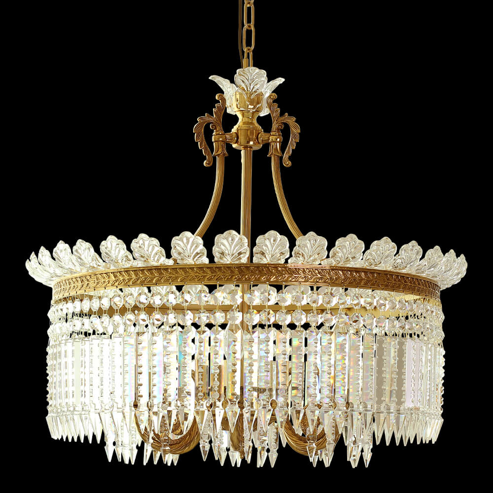 16-28 Inch Multiple Size Baccarat Inspired Copper and Crystal Chandelier Lighting-铜灯-Manorlights
