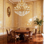 51X68 Inch 30 Lights Tiered Brass and Crystal Chandelier for Foyer-大吊灯-Manorlights