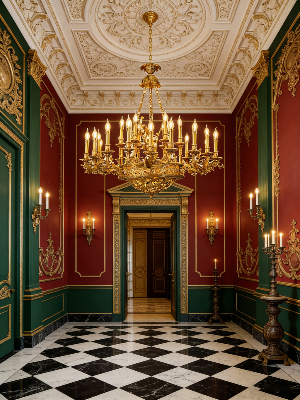 47X43 Inch Baroque Style Antique French Palace Copper Chandelier-大吊灯-Manorlights