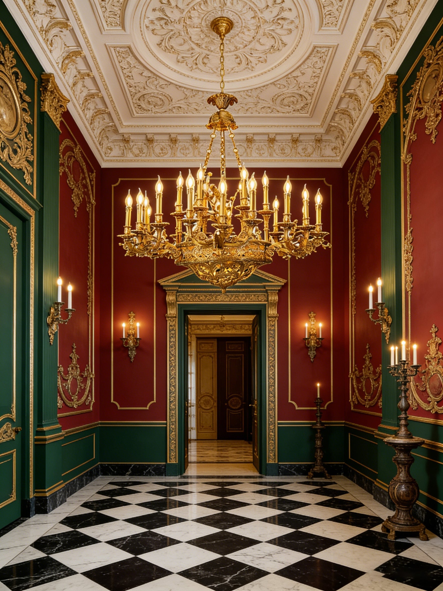 47X43 Inch Baroque Style Antique French Palace Copper Chandelier-大吊灯-Manorlights