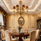 30X30 Inch 6 Lights Baroque Style Antique Copper Chandelier-铜灯-Manorlights