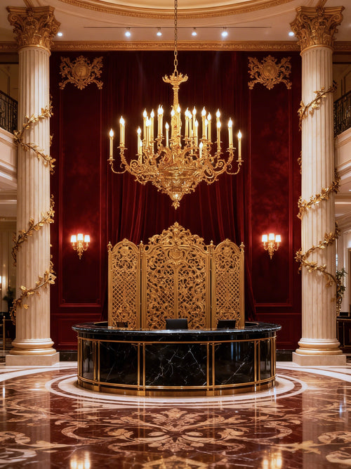 54X46 Inch 36 Lights Baroque Style French Copper Chandelier-大吊灯-Manorlights