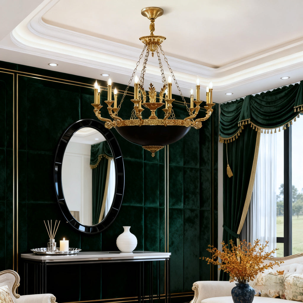 28X26 Inch 6 Lights Rococo French Empire Copper Chandelier-铜灯-Manorlights