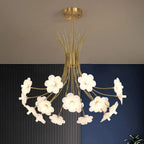 Yelis Modern Copper Glass Flower Chandelier - Manorlights