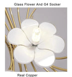 Yelis Modern Copper Glass Flower Chandelier - Manorlights