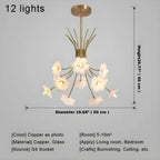 Yelis Modern Copper Glass Flower Chandelier - Manorlights