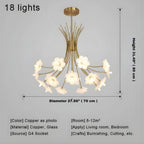 Yelis Modern Copper Glass Flower Chandelier - Manorlights