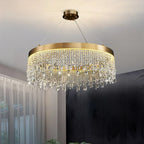 Zara Gold Crystal Chandelier for Living Room & Dining Room-Crystal Chandelier-Manorlights