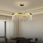 Zara Gold Crystal Chandelier for Living Room & Dining Room-Crystal Chandelier-Manorlights