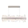 Acropolis 46in LED Linear Alabaster Chandelier - Brushed Nickel-Manorlights