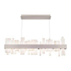 Acropolis 46in LED Linear Alabaster Chandelier - Brushed Nickel-Manorlights