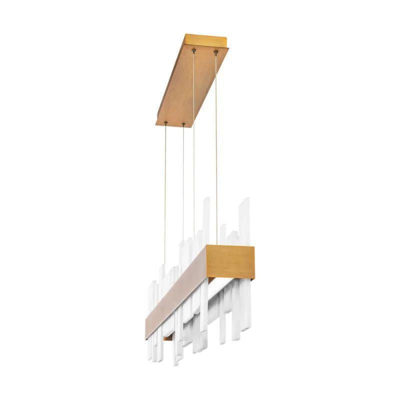 Acropolis 46in LED Linear Alabaster Chandelier - Brass-Manorlights