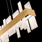 Acropolis 46in LED Linear Alabaster Chandelier - Brass-Manorlights
