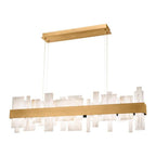Acropolis 46in LED Linear Alabaster Chandelier - Brushed Nickel-Manorlights