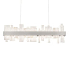 Acropolis 46in LED Linear Alabaster Chandelier - Brushed Nickel-Manorlights