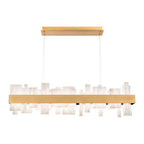 Acropolis 46in LED Linear Alabaster Chandelier - Brass-Manorlights