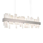 Acropolis 46in LED Linear Alabaster Chandelier - Brushed Nickel-Manorlights