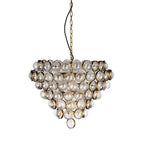 Aged Brass and Textured Glass Bouquet Style Large Chandelier - Manorlights