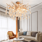 Agnes Brass Branch Crystal Ceiling Light - 47.24" LManorlights