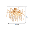 Agnes Brass Branch Crystal Ceiling Light - 47.24" LManorlights