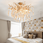 Agnes Brass Branch Crystal Ceiling Light - 39.37" LManorlights