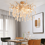 Agnes Brass Branch Crystal Ceiling Light - 31.5" LManorlights