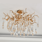 Agnes Brass Branch Crystal Ceiling Light - 31.5" LManorlights