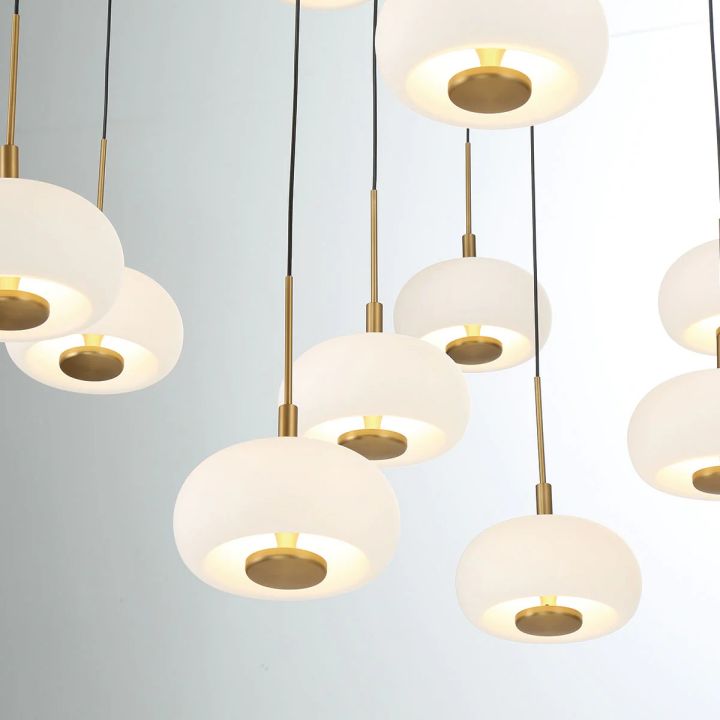 Alabaster 19 Lights Round LED Chandelier - Matte BlackManorlights