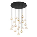 Alabaster 19 Lights Round LED Chandelier - Matte BlackManorlights