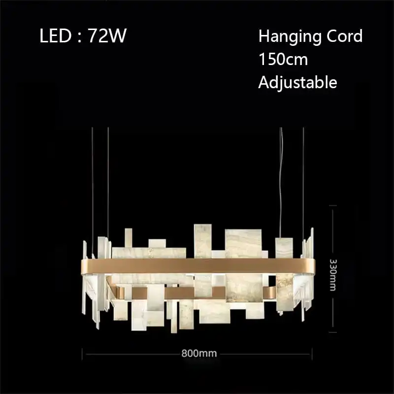 Alabaster Acropolis LED Square Chandelier - 19.7"W-Manorlights