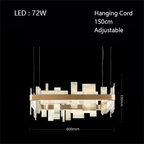 Alabaster Acropolis LED Square Chandelier - 19.7"W-Manorlights