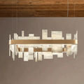 Alabaster Acropolis LED Square Chandelier - 19.7"W-Manorlights