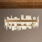 Alabaster Acropolis LED Square Chandelier - 19.7"W-Manorlights