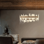 Alabaster Acropolis LED Square Chandelier - 19.7"W-Manorlights