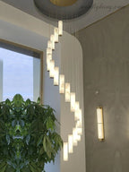 Alabaster Brass Spiral Indoor Modern Chandelier - Manorlights