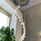Alabaster Brass Spiral Indoor Modern Chandelier - Manorlights