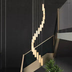 Alabaster Brass Spiral Indoor Modern Chandelier - Manorlights