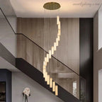 Alabaster Brass Spiral Indoor Modern Chandelier - Manorlights