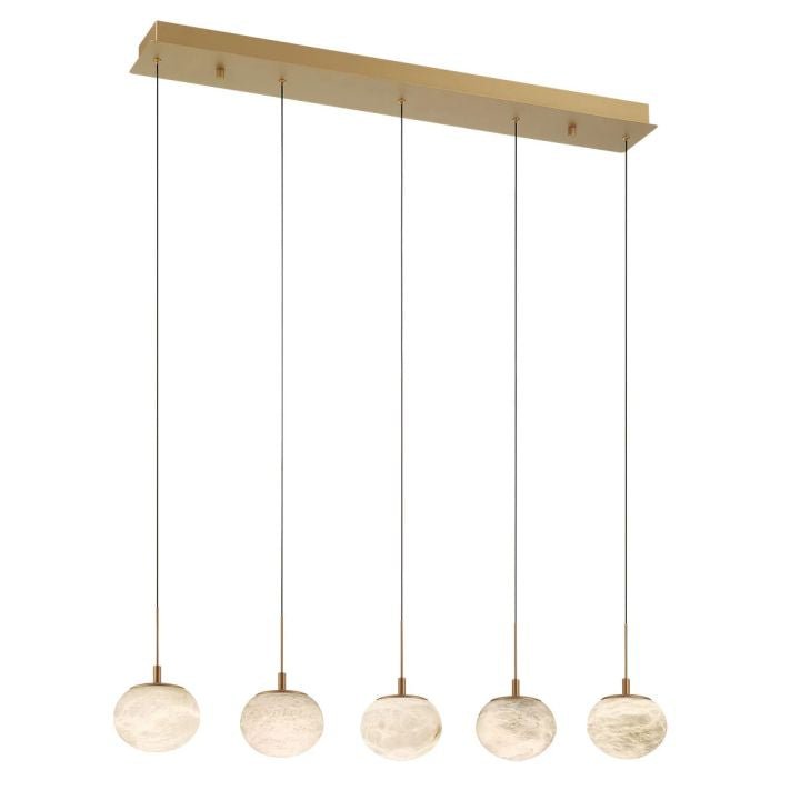 Alabaster Codri Linear LED Chandelier - Antique Brass14 LightManorlights
