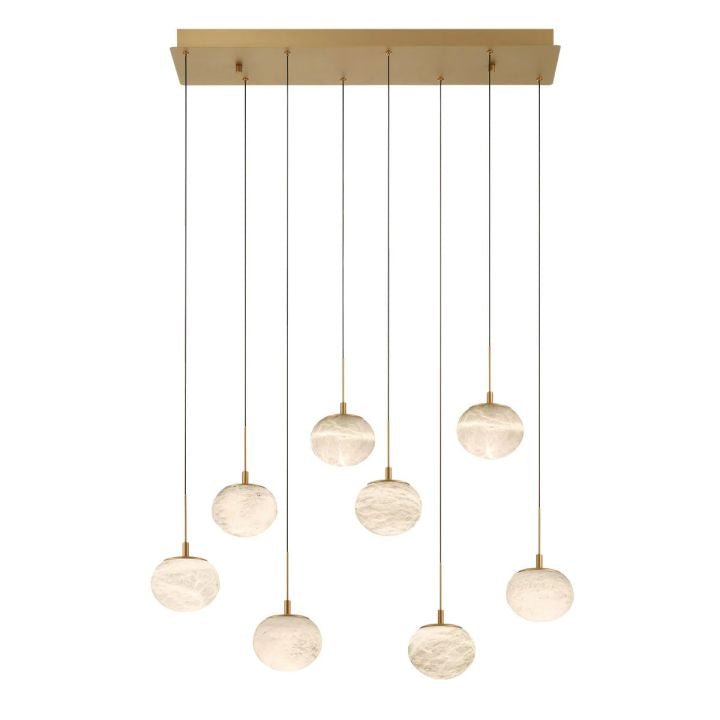 Alabaster Codri Linear LED Chandelier - Antique Brass8 LightManorlights