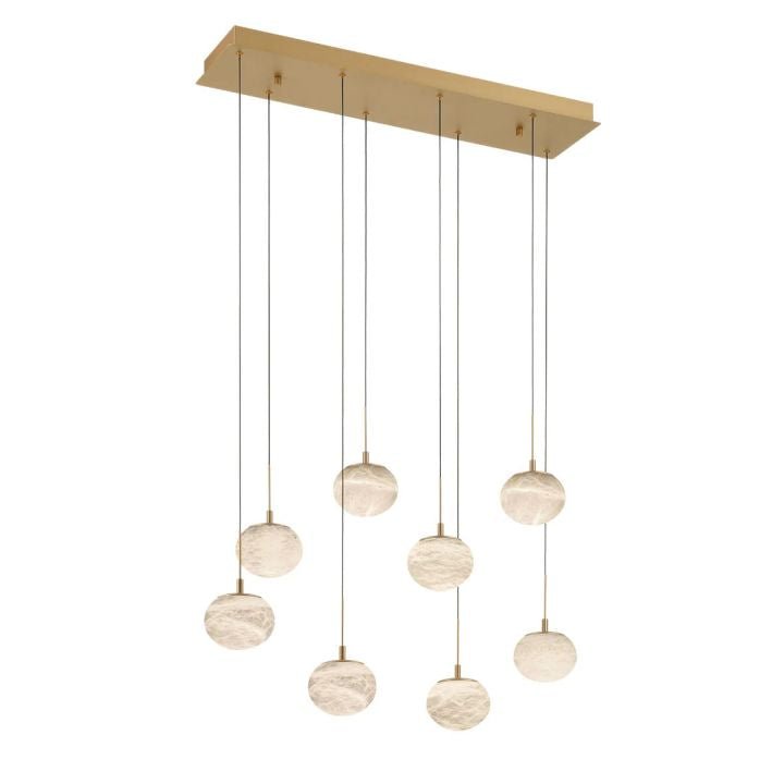 Alabaster Codri Linear LED Chandelier - Antique Brass8 LightManorlights