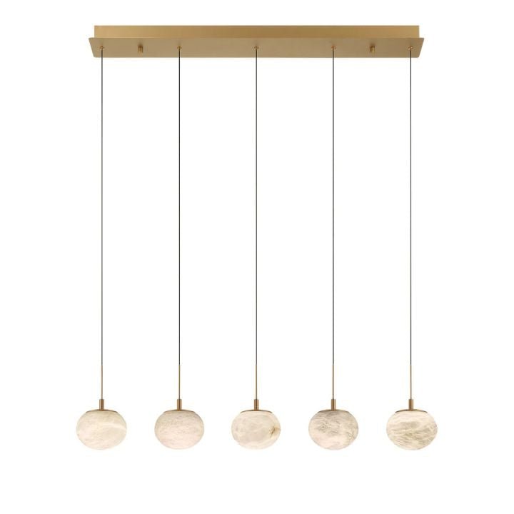 Alabaster Codri Linear LED Chandelier - Antique Brass5 LightManorlights