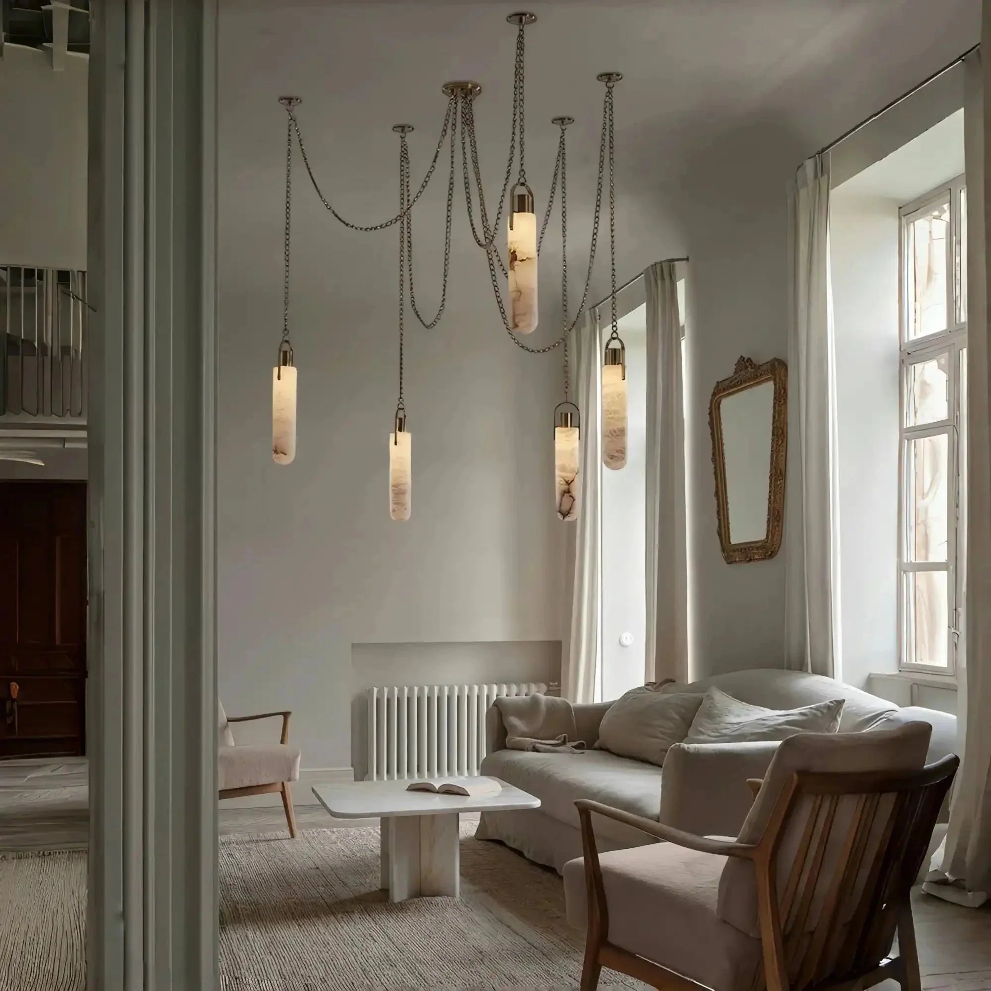 Alabaster Flint 1/2/3/5/7/9/12/15 - Light LED Multi - Drop Pendant - 3 lightsManor Lights