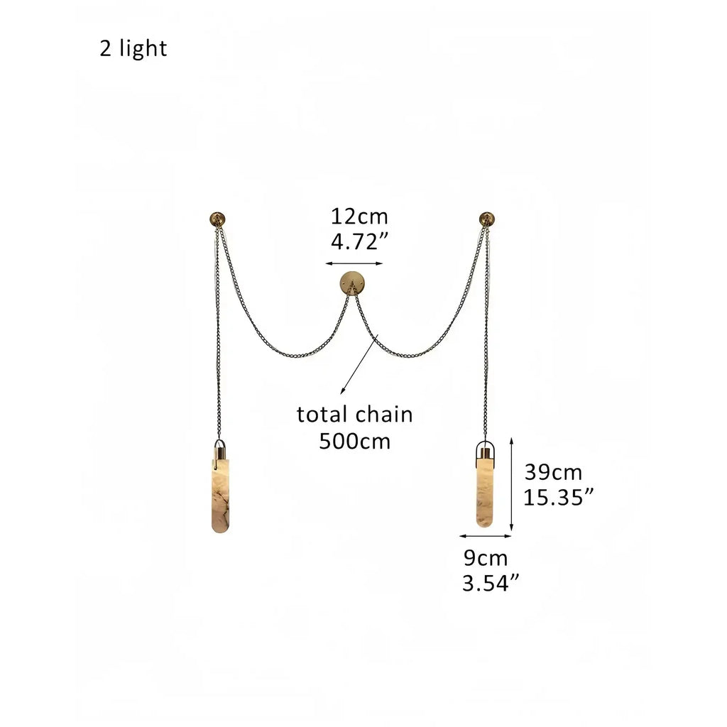 Alabaster Flint 1/2/3/5/7/9/12/15 - Light LED Multi - Drop Pendant - 2 lightsManor Lights