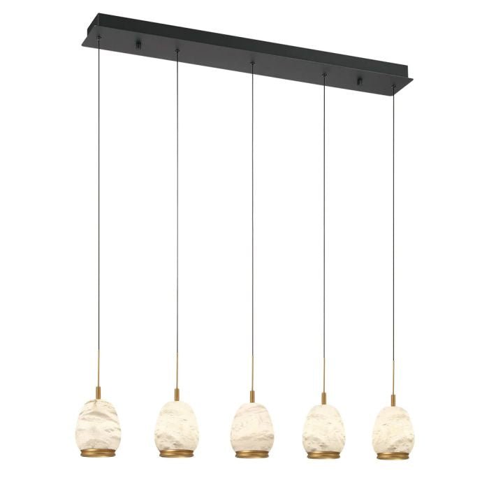 Alabaster Linear LED Chandelier - Matte Black5 LightManorlights