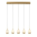 Alabaster Linear LED Chandelier - Antique Brass5 LightManorlights