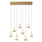 Alabaster Linear LED Chandelier - Antique Brass8 LightManorlights