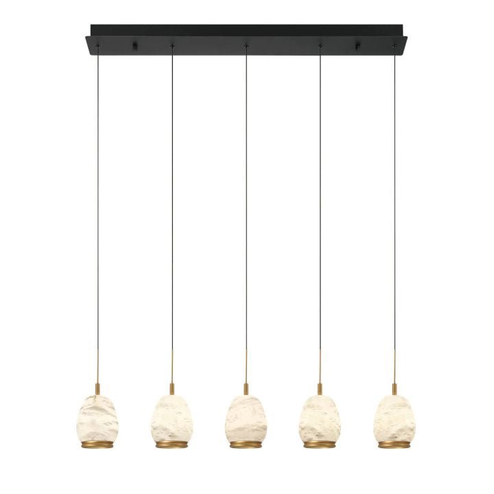 Alabaster Linear LED Chandelier - Matte Black5 LightManorlights