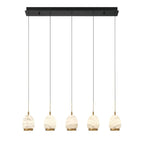 Alabaster Linear LED Chandelier - Matte Black5 LightManorlights