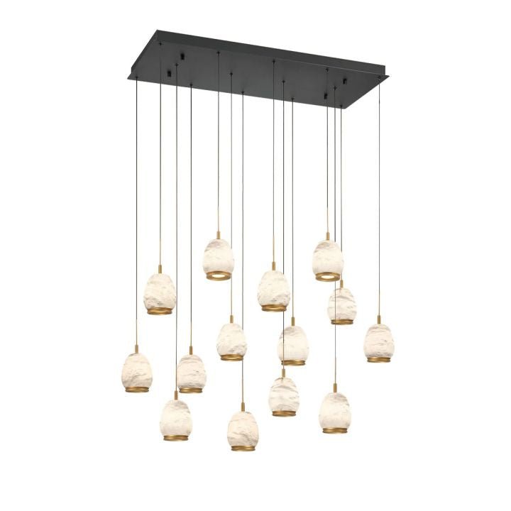 Alabaster Linear LED Chandelier - Matte Black14 LightManorlights